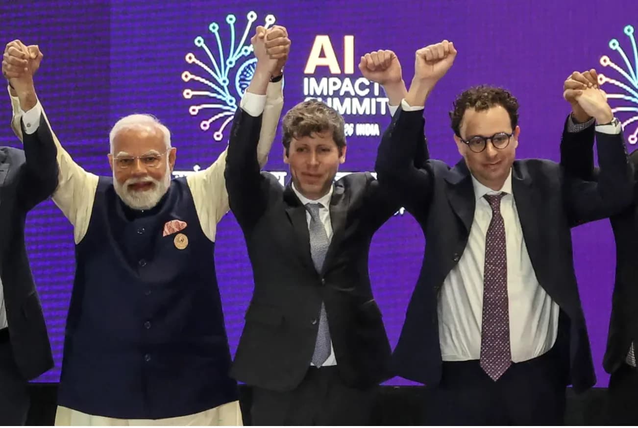Altman and Amodei Share Awkward Photo Op at India AI Summit