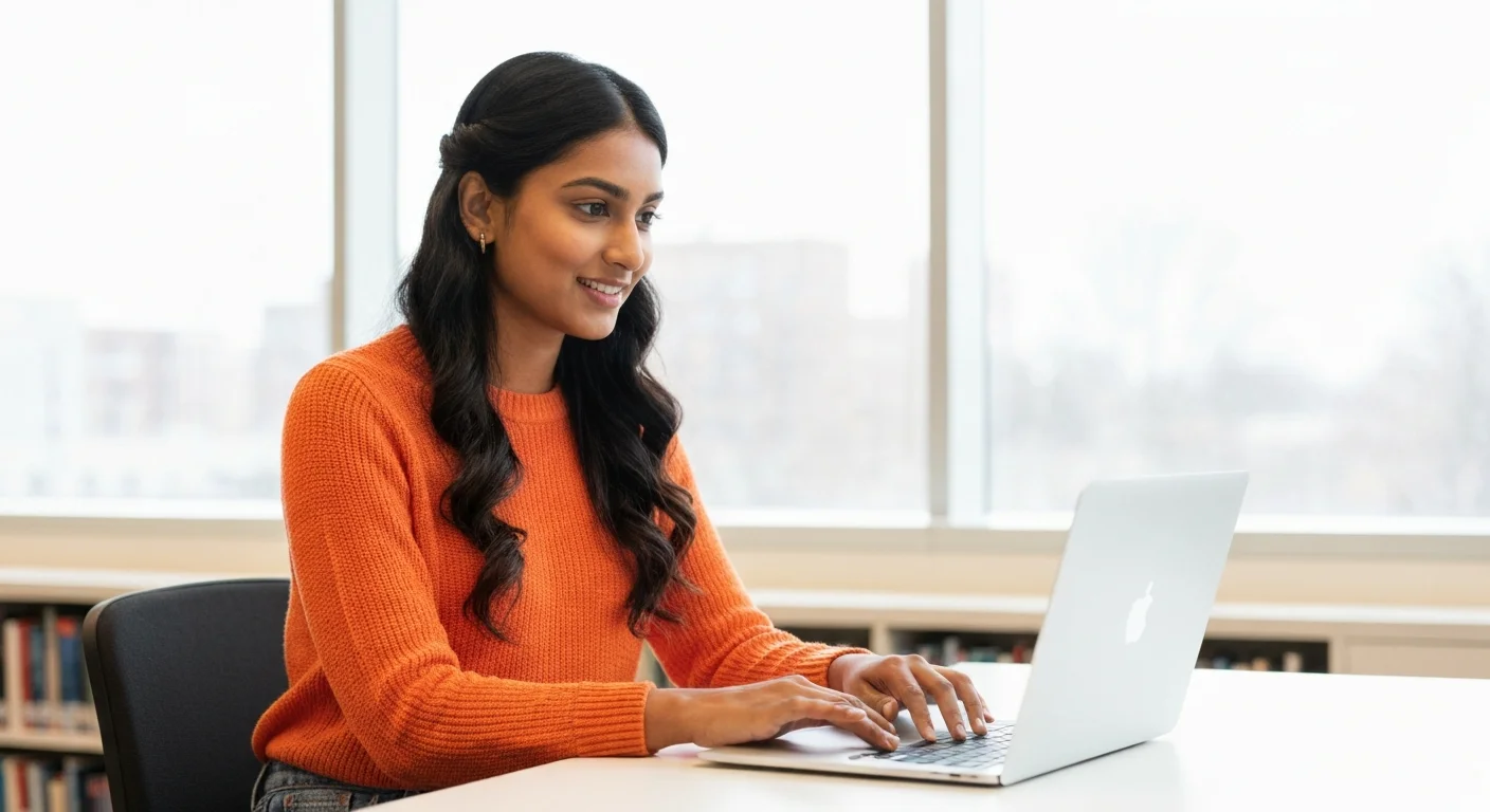 A student applying AI on a laptop